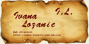 Ivana Lozanić vizit kartica